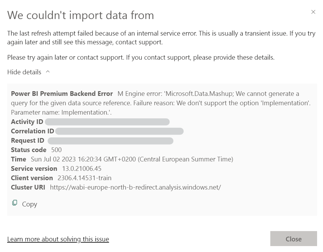 Google Analytics - Connector not working - Microsoft Fabric Community