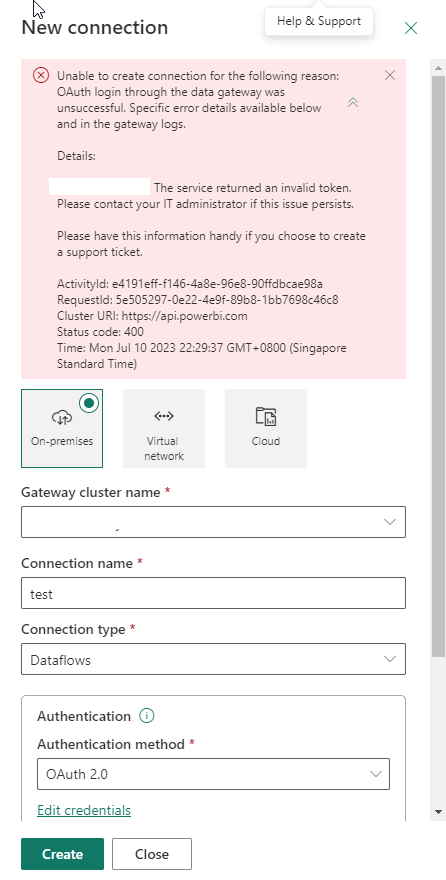 Dataflow connections for on-premise gateway stoppe... - Microsoft ...