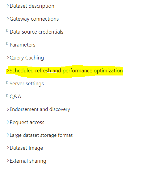 Solved: Option missing from dataset settings - Microsoft Fabric Community