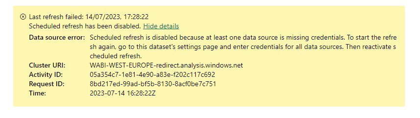 Dataset refresh scheduling issue - Microsoft Fabric Community