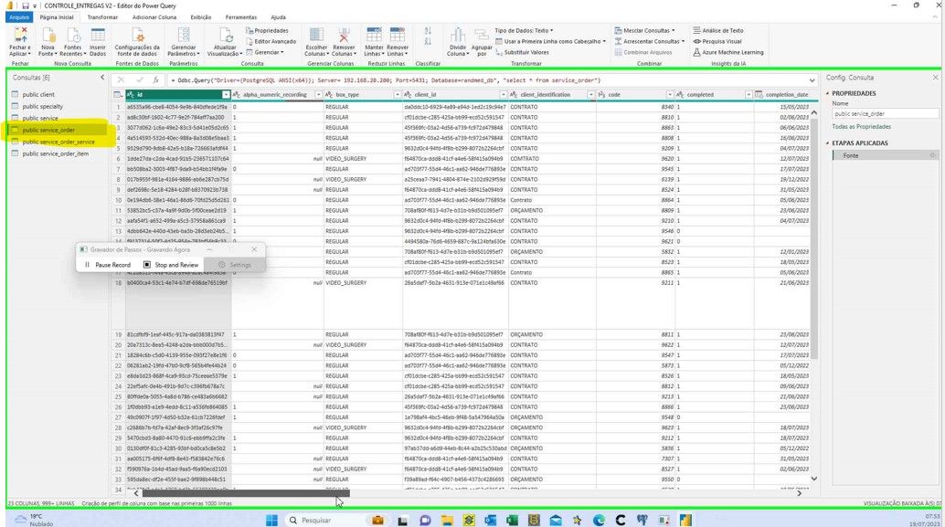Table becoming blank after transforming data - Microsoft Fabric Community