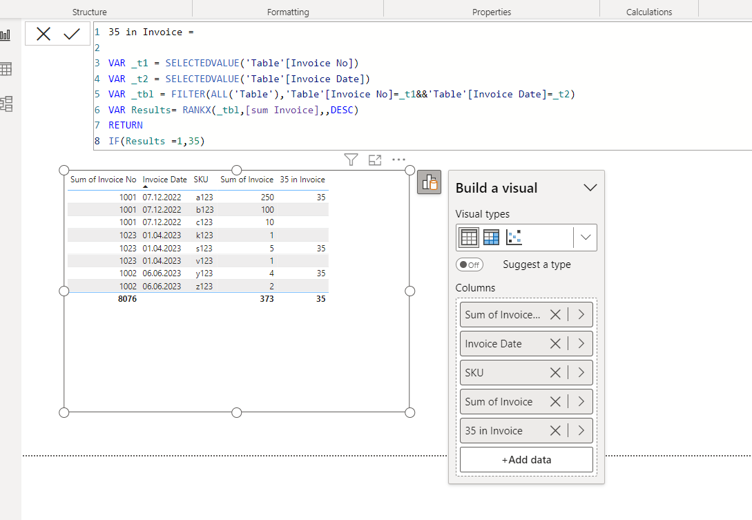 Solved: DAX Measure - To get only one value for multiple r ...