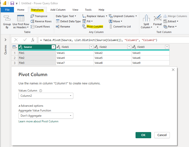 combine single column text files - Microsoft Fabric Community
