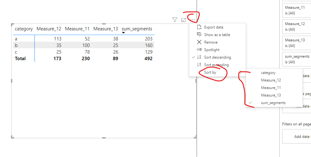 Table Sorting option - Microsoft Fabric Community
