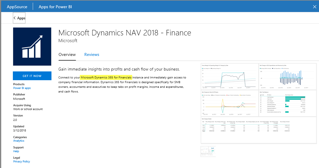 Power BI Content Pack for standard Dynamics NAV 20... - Microsoft ...