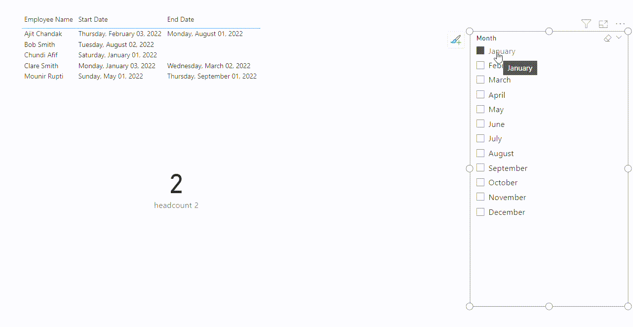 Headcount with only Start Dates and End Dates - Microsoft Fabric Community