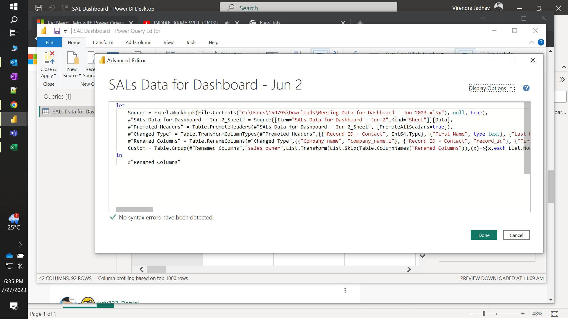 Need Help with Power Query - Microsoft Fabric Community