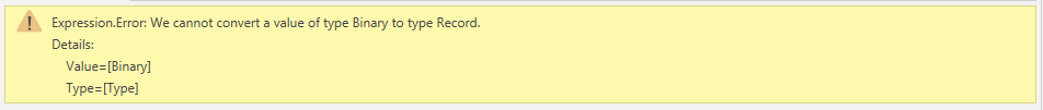 Data Conversion Error: Value of Type Binary Cannot... - Microsoft ...