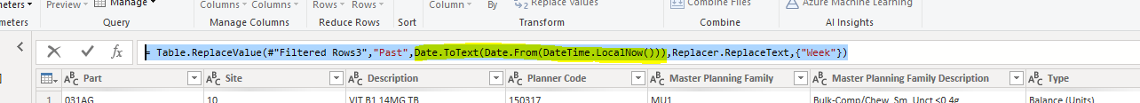 Solved: How to replace the text with last week date in Pow ...