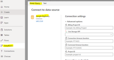 Dataflow in Dataverse with BigQuery - missing SQL ... - Microsoft ...