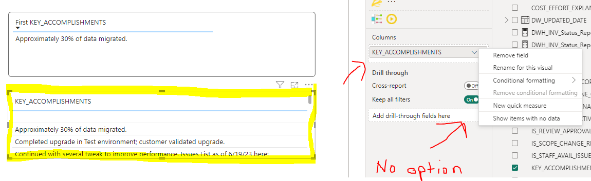 Table View, how to select FIRST value - Microsoft Fabric Community
