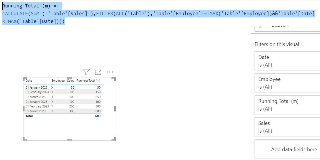 Cumulative sum in DAX - Microsoft Fabric Community
