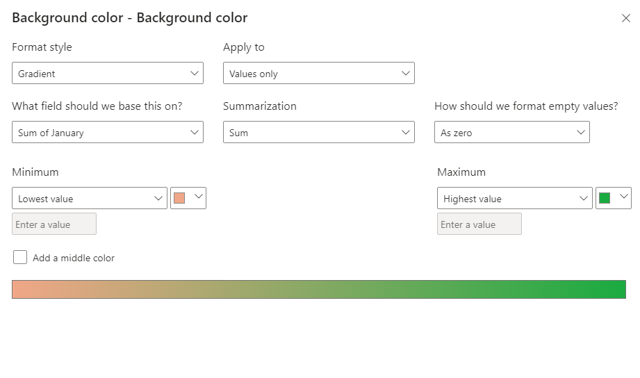 Row wise Table Visual Conditional formatting betwe... - Microsoft ...