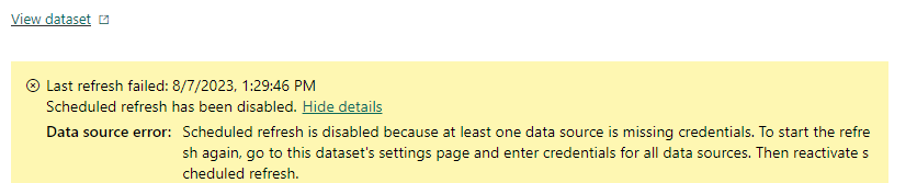 Data source credentials option is disabled for Dat... - Microsoft ...