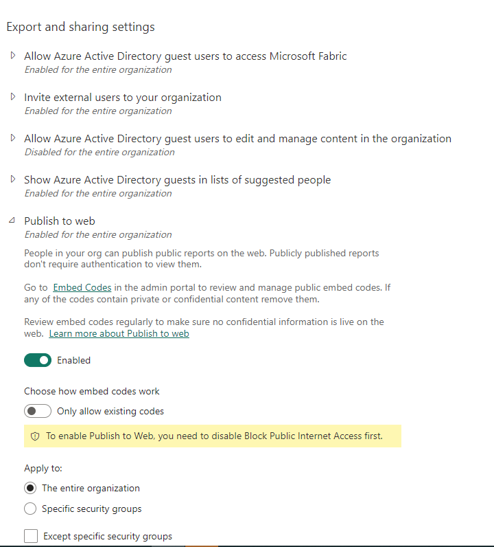 Solved: Enabling Publish to Web issue with Fabric Trial - Microsoft ...