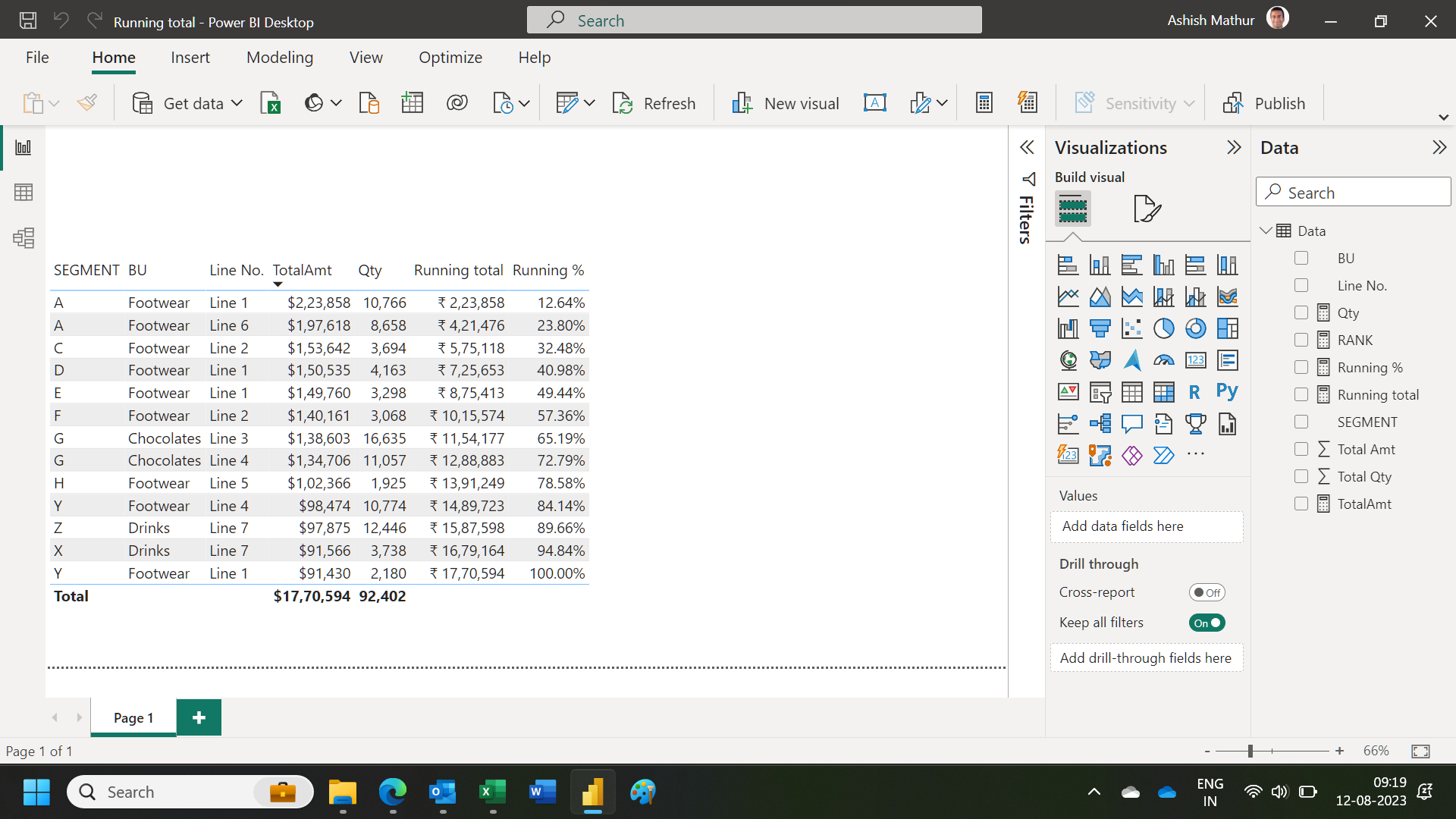 Running Total of a Calculated Measure - Microsoft Fabric Community