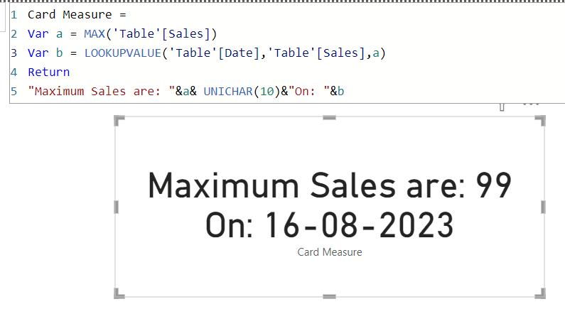 How to display the peak value and date on card - Microsoft Fabric Community