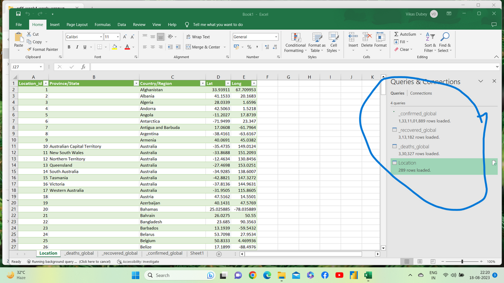this is when i tried doing it with excel