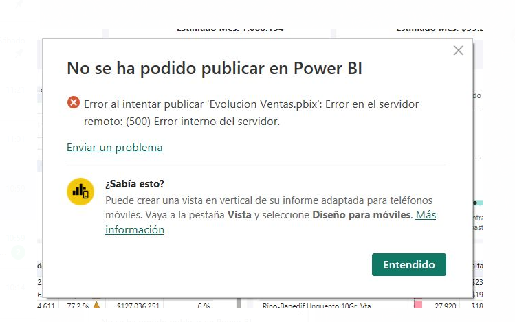Power BI Service Error 500 - Microsoft Fabric Community