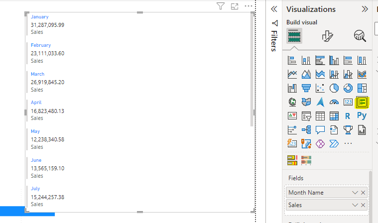 Solved: Show month wise totals in card visuals - Microsoft Fabric Community