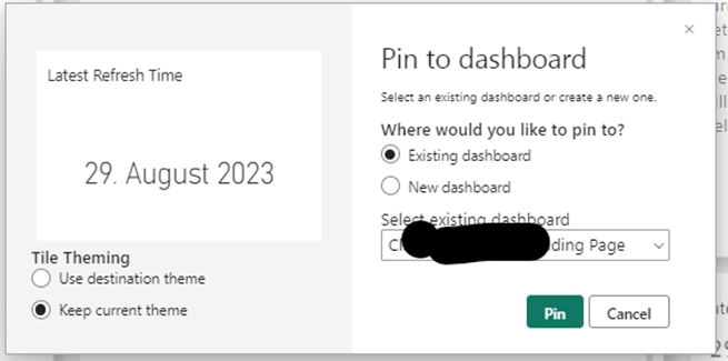 Pin not updating in Dashboard. - Microsoft Fabric Community