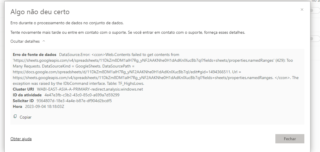 Error 429: Web.Contents failed to get contents - Microsoft Fabric