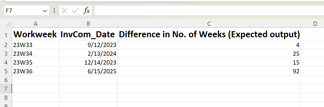 How to calculate week differences between differen... - Microsoft ...
