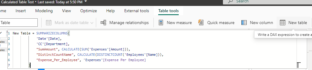 Help with a calculated table - Microsoft Fabric Community