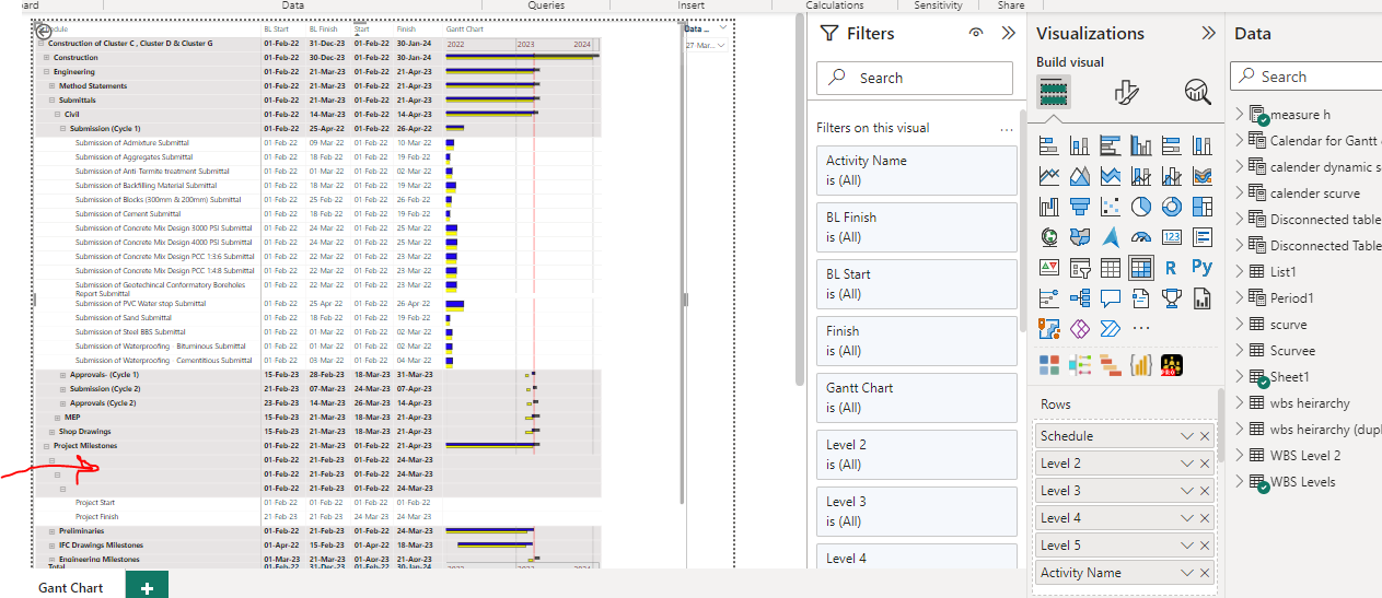 Removing blanks from collapsible Matrix - Microsoft Fabric Community