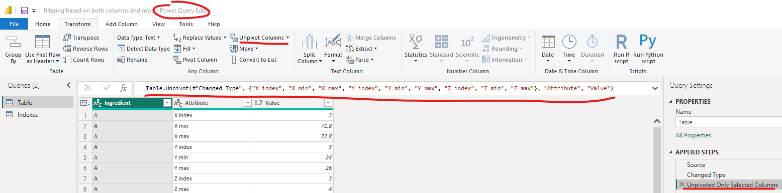 filtering based on both columns and rows - Microsoft Fabric Community