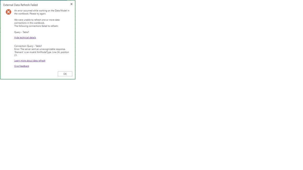 PowerQuery not refreshing on OneDrive - Microsoft Fabric Community