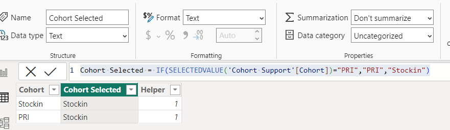Issue with Displaying Selected Value in Column - Microsoft Fabric Community
