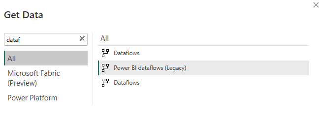 Dataflows Missing as "Get Data" Option - Microsoft Fabric Community
