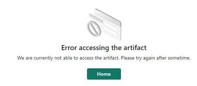 Error accessing the artifact