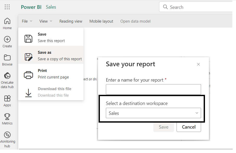 Solved: Can I publish my Power BI report to a new workspac ...