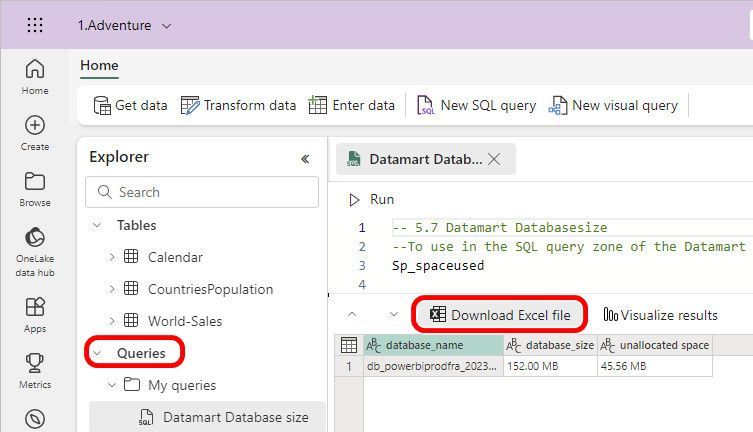 Donwload Excel FIl in Datamarts