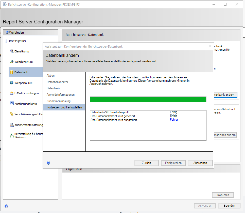 Solved: Unable to create a database for the report server - Microsoft ...