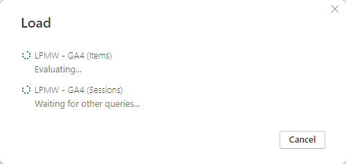 Google Analytics (2.0) stuck on Evaluating... - Microsoft Fabric Community