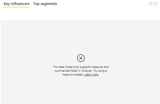Solved: Key Influencers - Data Model Error - Microsoft Fabric Community