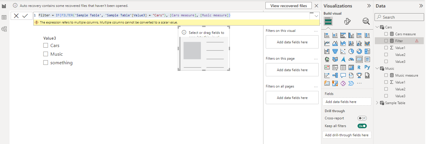 Filter slicer with IF function - Microsoft Fabric Community