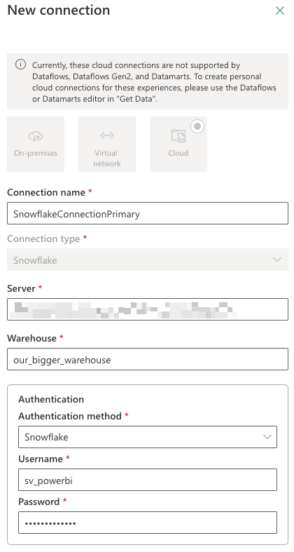Snowflake Warehouse Setup for Cloud Connections - Microsoft Fabric ...