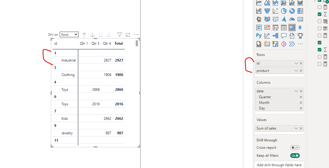 How to add Specific Column in matrix - Microsoft Fabric Community