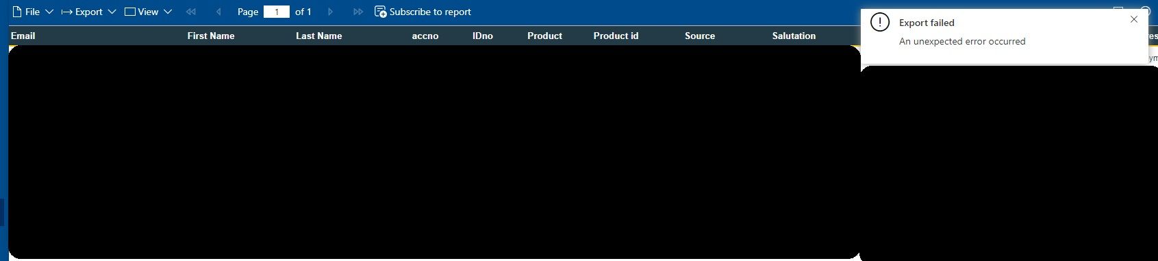Solved: CSV Export - Export Failed - An unexpected error o ...