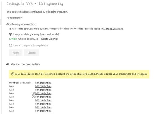 Manage Gateway View on Power BI server