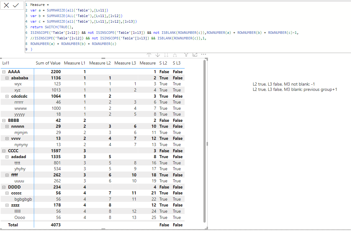 Running row number in a matrix hierarchy - Microsoft Fabric Community