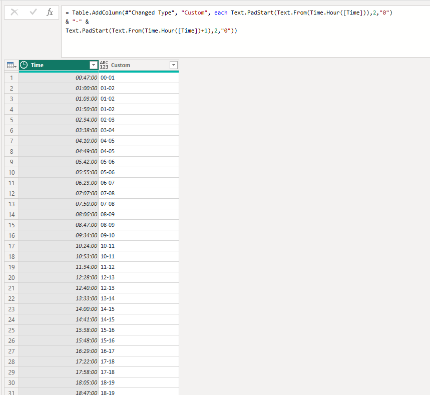 Solved: Time column to get begin and end - Microsoft Fabric Community
