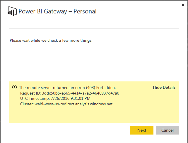 Error in Power BI Gateway - Personal - Page 3 - Microsoft Fabric Community