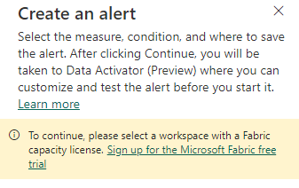 Create an Alert - Microsoft Fabric Community
