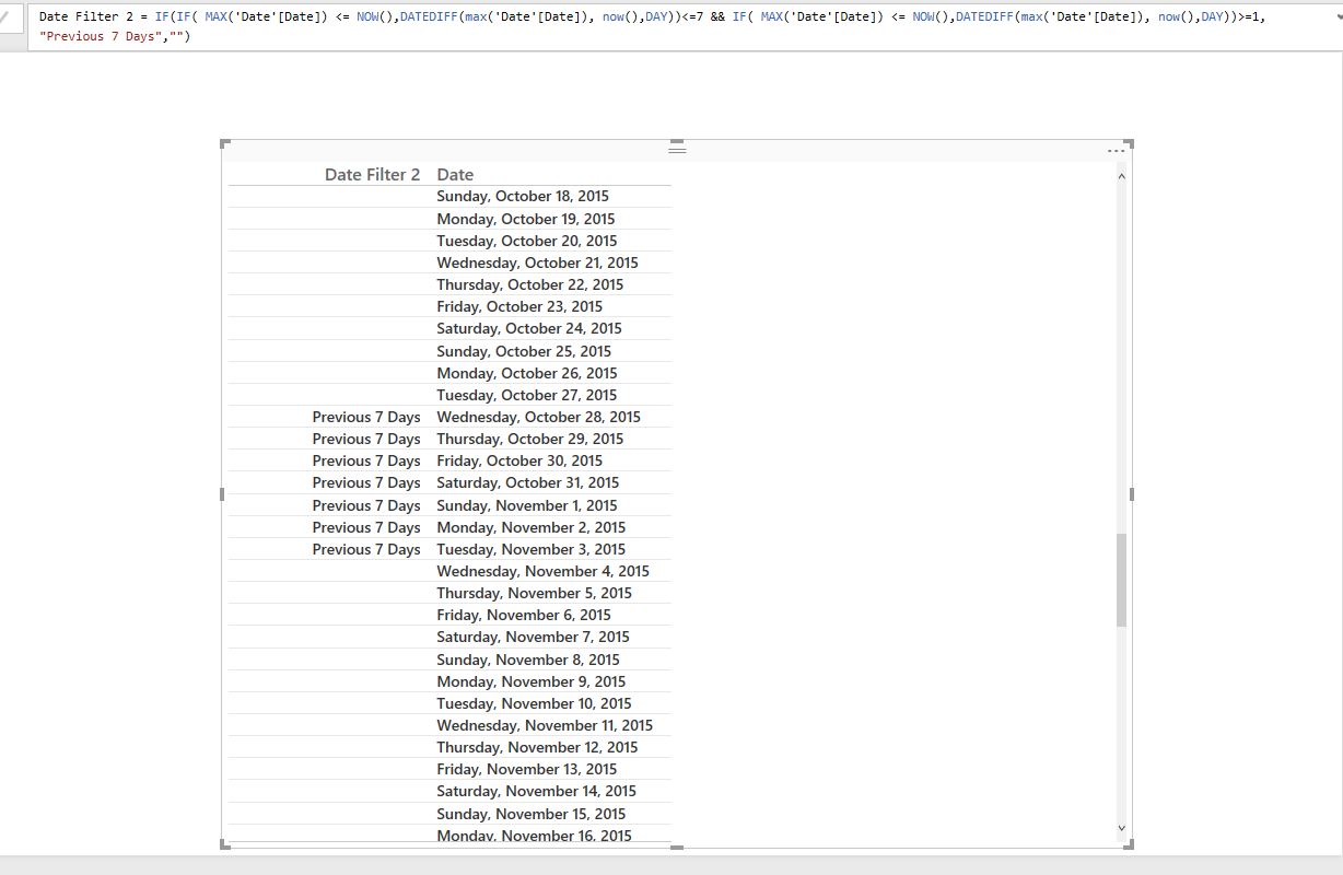 Solved: Create Previous Week Filter? - Microsoft Fabric Community