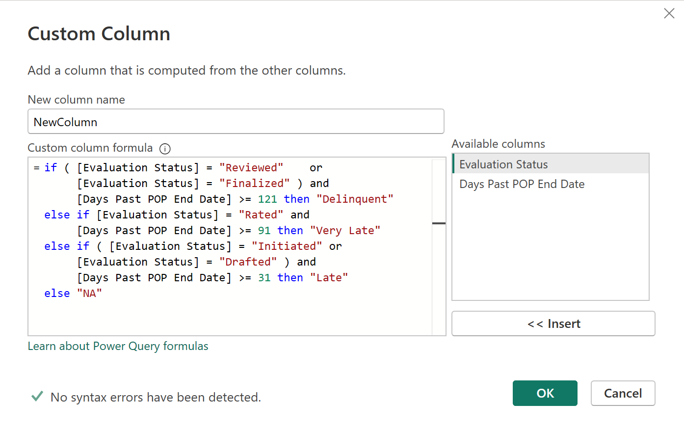 Solved: Convert Excel Formula To Power Query - Microsoft Fabric Community